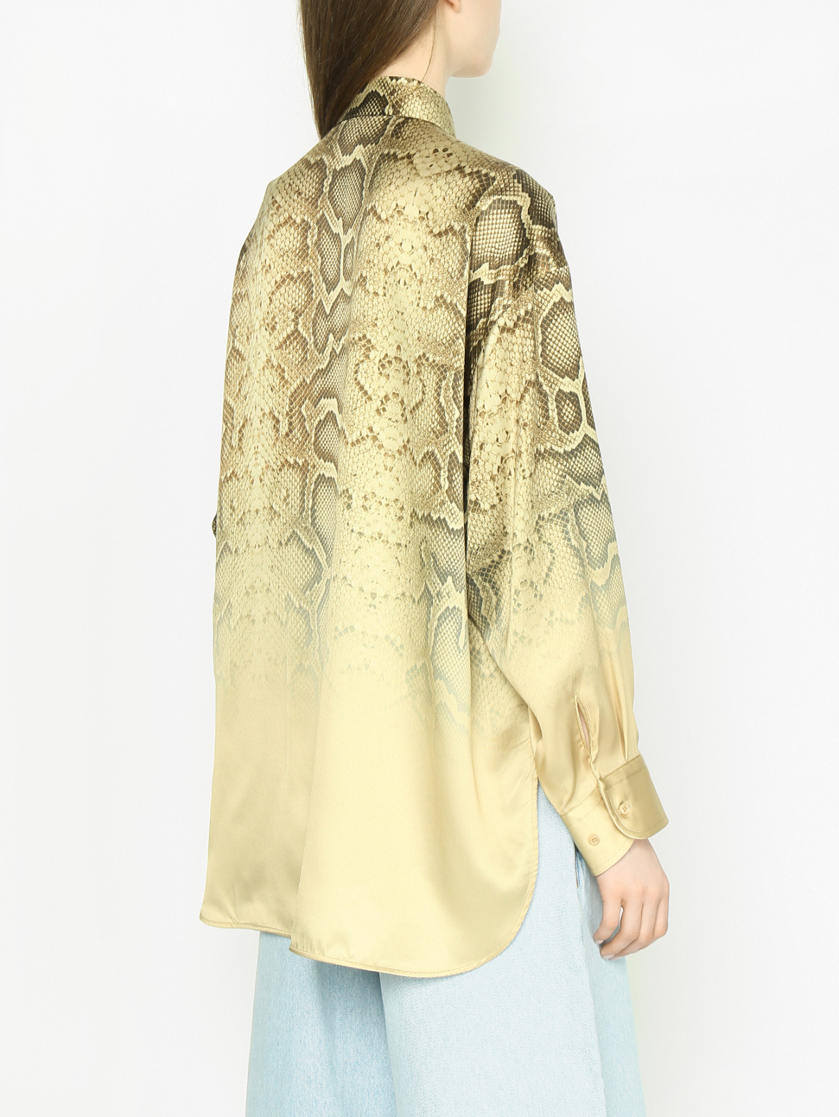 Блуза из шелка с узором Ermanno Scervino  –  МодельВерхНиз1  – Цвет:  Коричневый