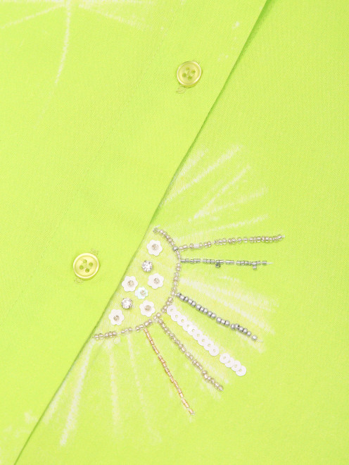 Блуза из хлопка с вышивкой бисером - Деталь