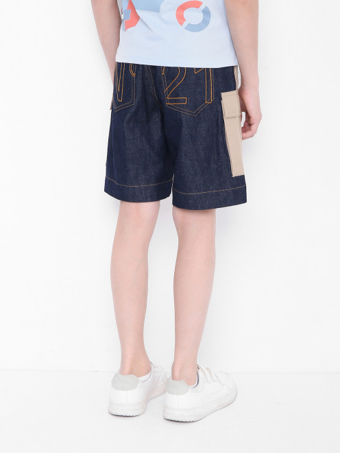Хлопковые шорты с карманами и нашивками - МодельВерхНиз1