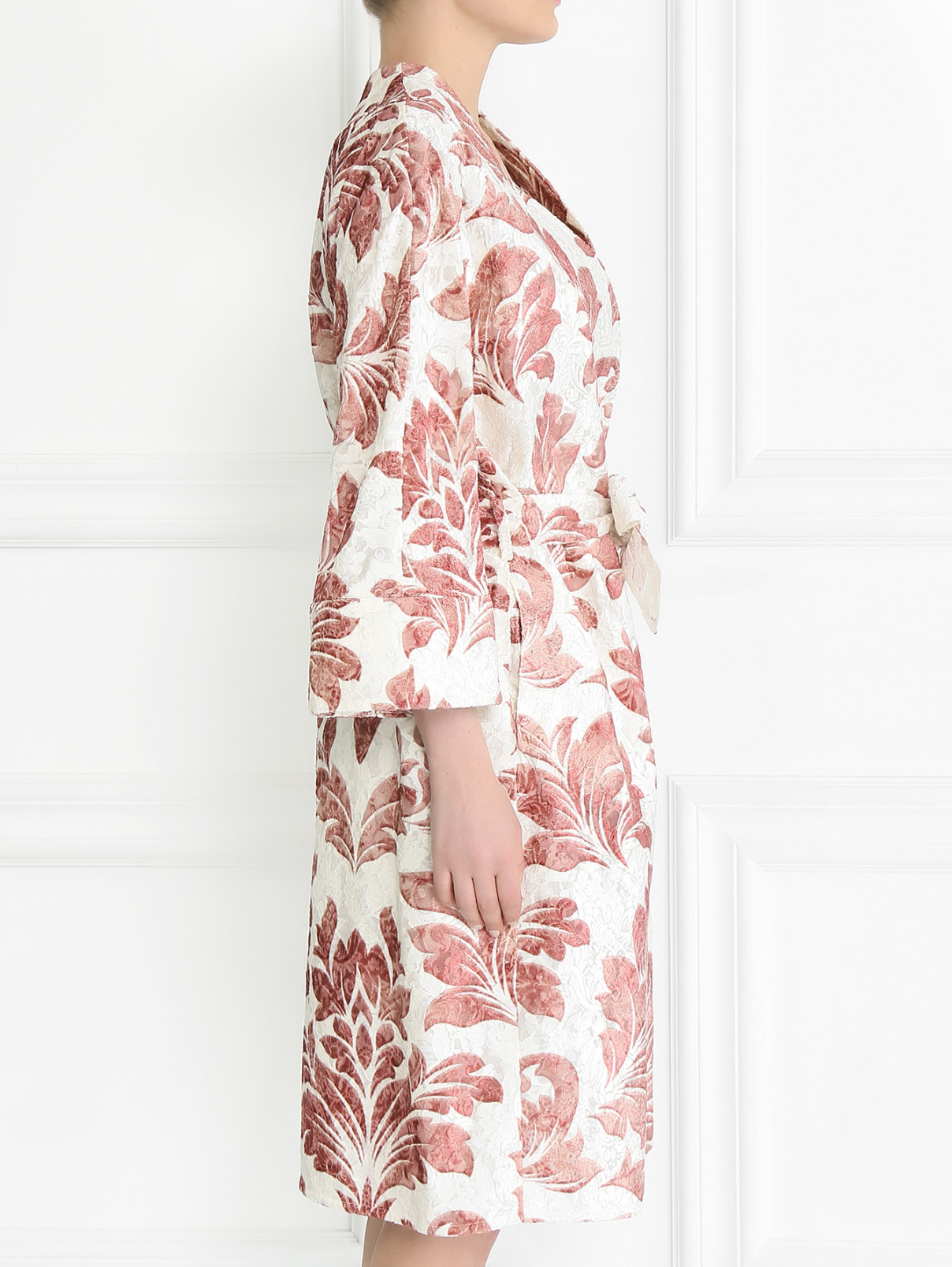 Кружевное пальто из шелка и вискозы с узором Ermanno Scervino  –  Модель Верх-Низ2  – Цвет:  Узор