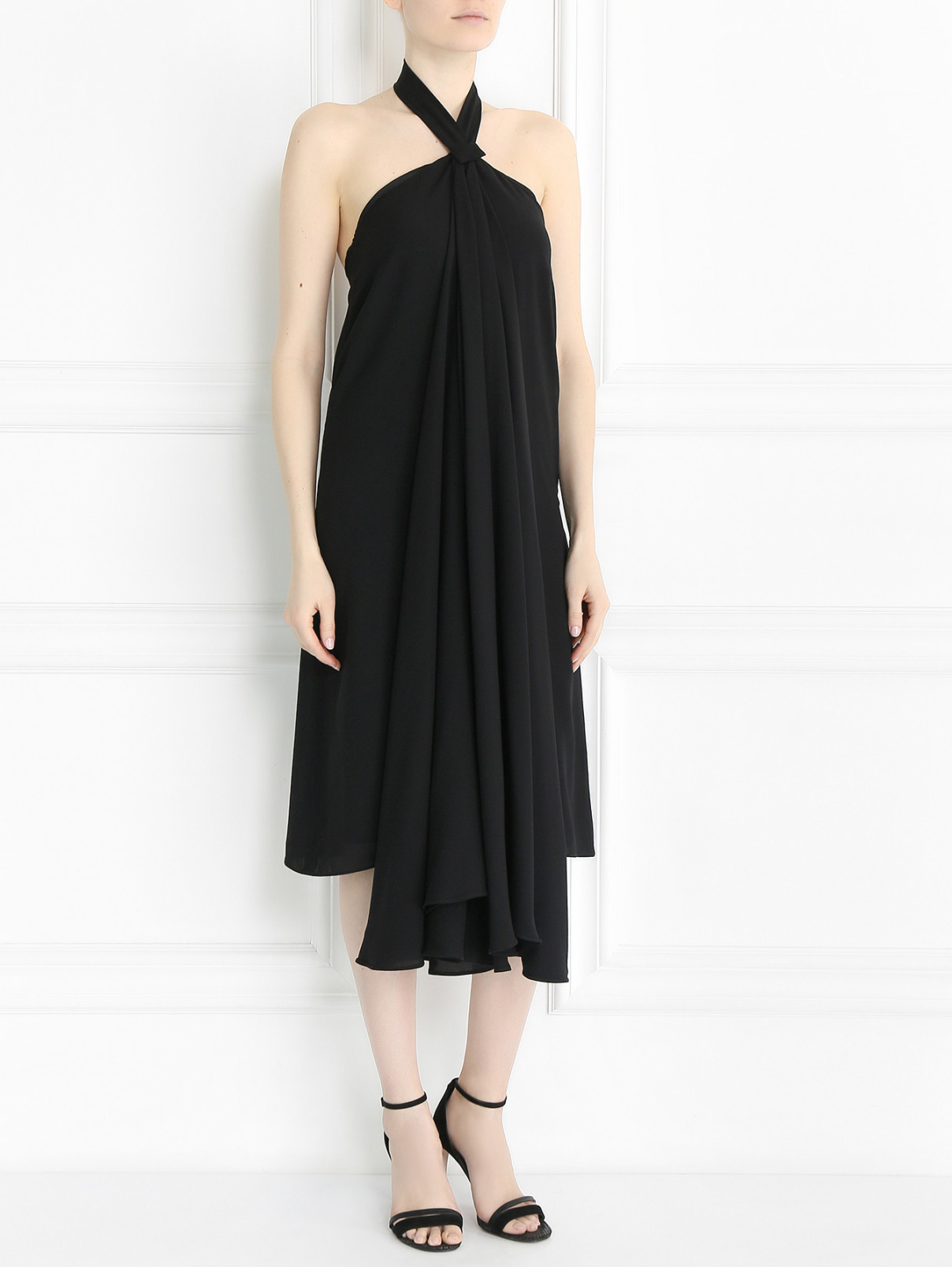 Платье-мини из шелка Jil Sander  –  Модель Общий вид  – Цвет:  Черный