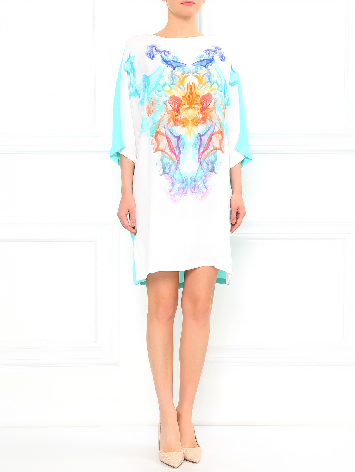 Платье свободного кроя с принтом Kira Plastinina  –  Модель Общий вид  – Цвет:  Синий