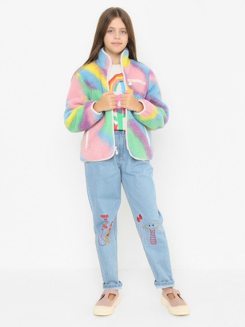 Куртка из искуственного цветного меха Stella McCartney kids - МодельОбщийВид
