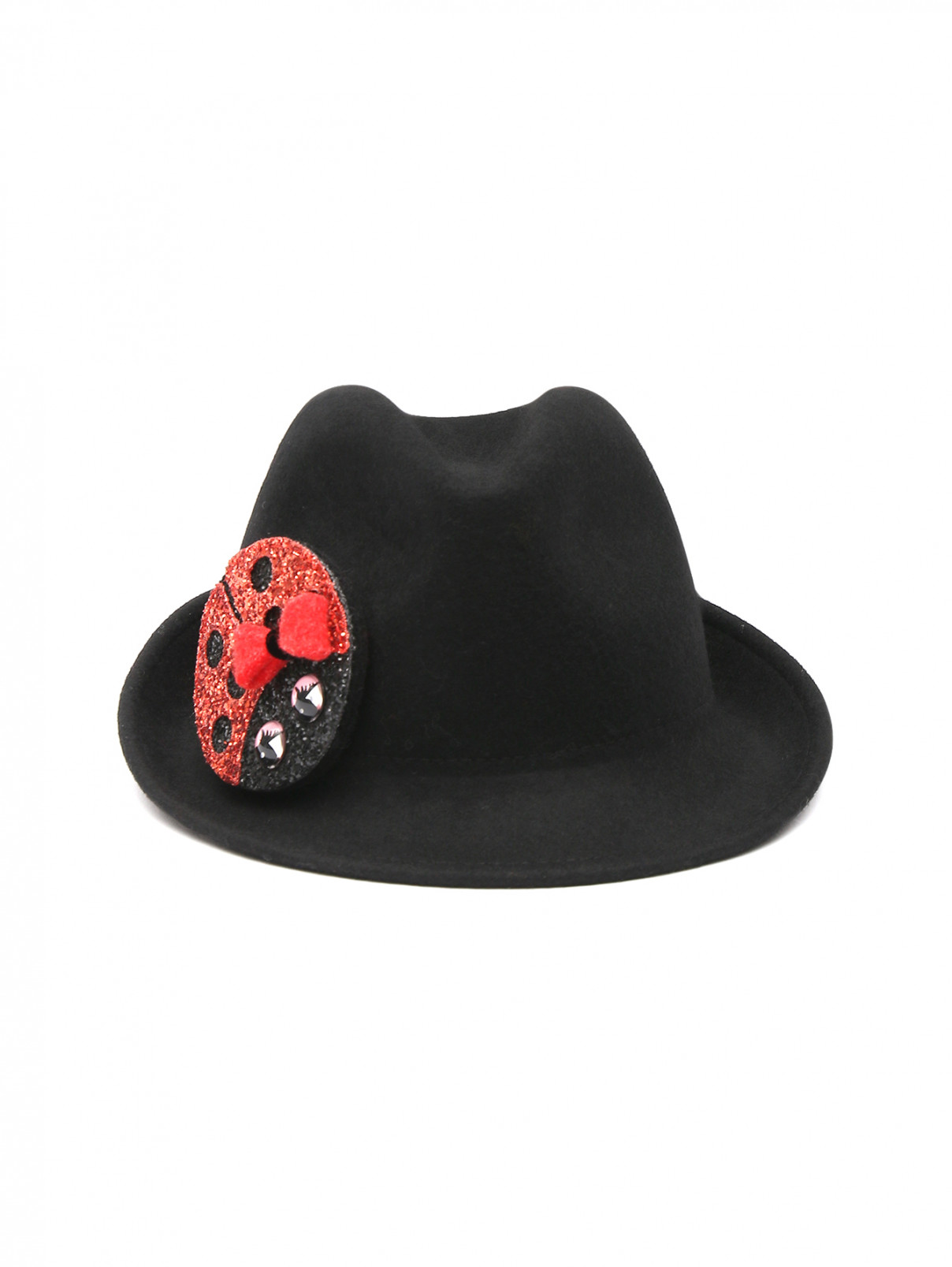 Шляпа из шерсти с аппликацией ro.ro  –  Общий вид  – Цвет:  Черный