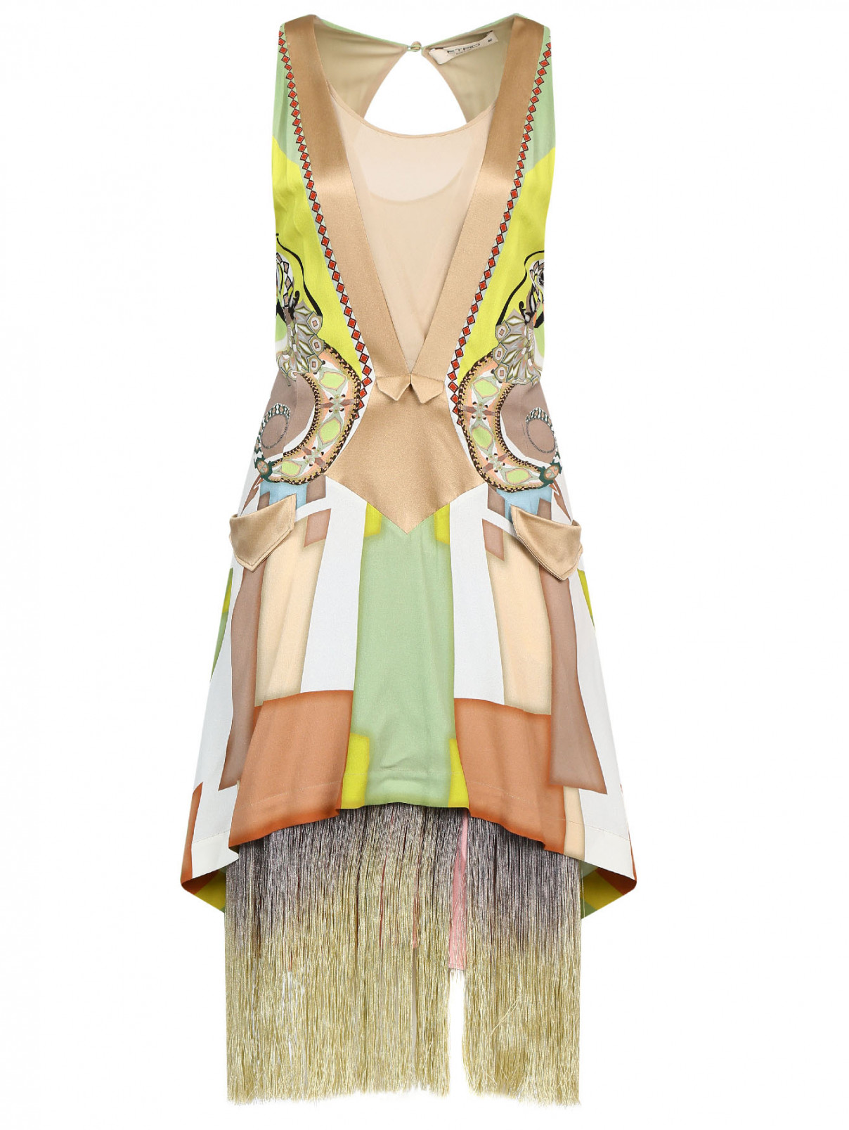 Платье с абстрактным принтом Etro  –  Общий вид  – Цвет:  Узор