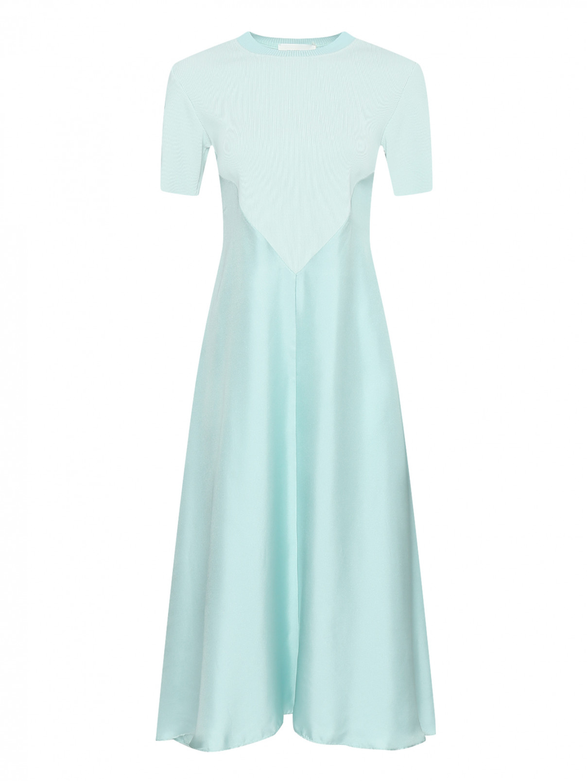 Комбинированное платье миди Sportmax  –  Общий вид  – Цвет:  Зеленый