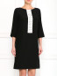 Свободное платье из шелка с контрастным декором Moschino  –  Модель Верх-Низ