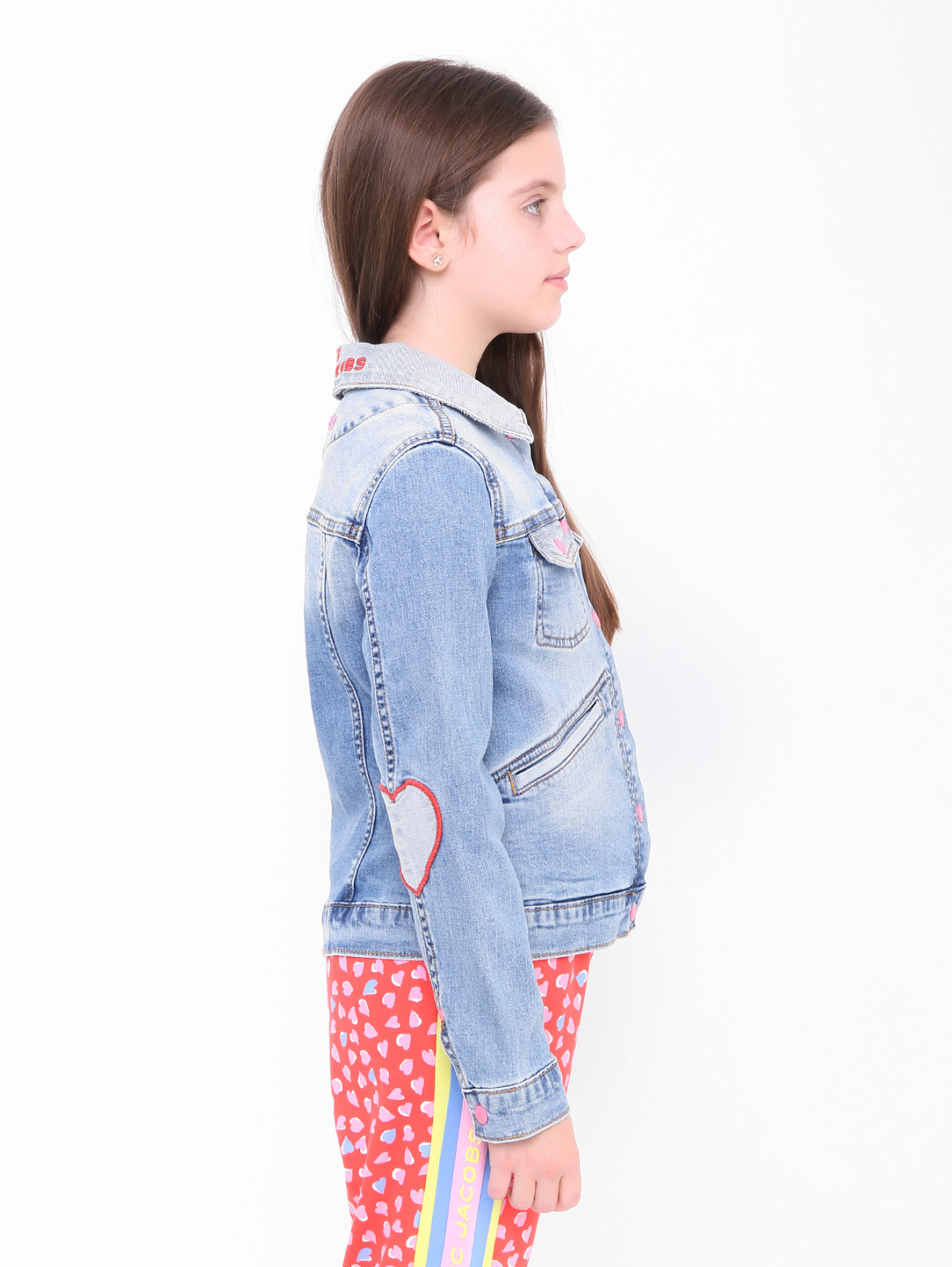 Джинсовая куртка с нашивками Little Marc Jacobs  –  МодельВерхНиз2  – Цвет:  Синий