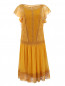 Платье-мини из льна с отделкой из кружева Alberta Ferretti  –  Общий вид