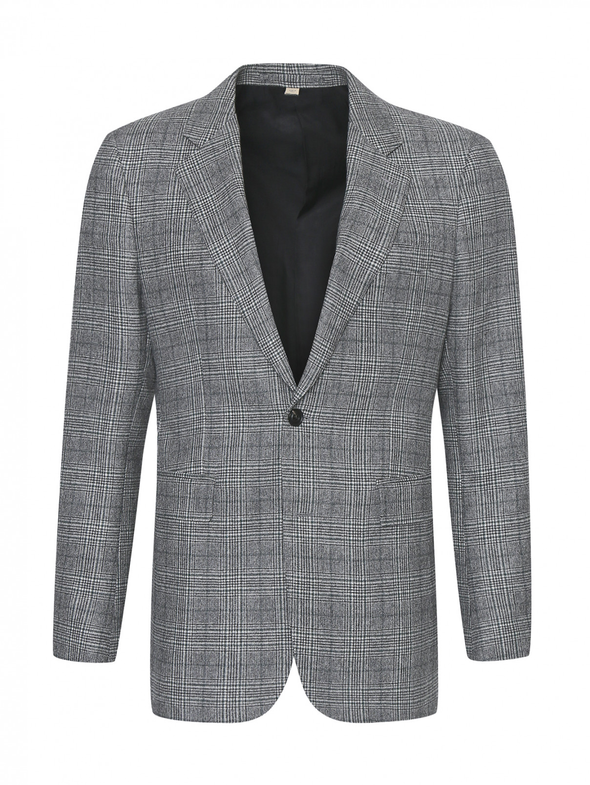 Пиджак из шерсти с узором "клетка" Burberry  –  Общий вид  – Цвет:  Серый