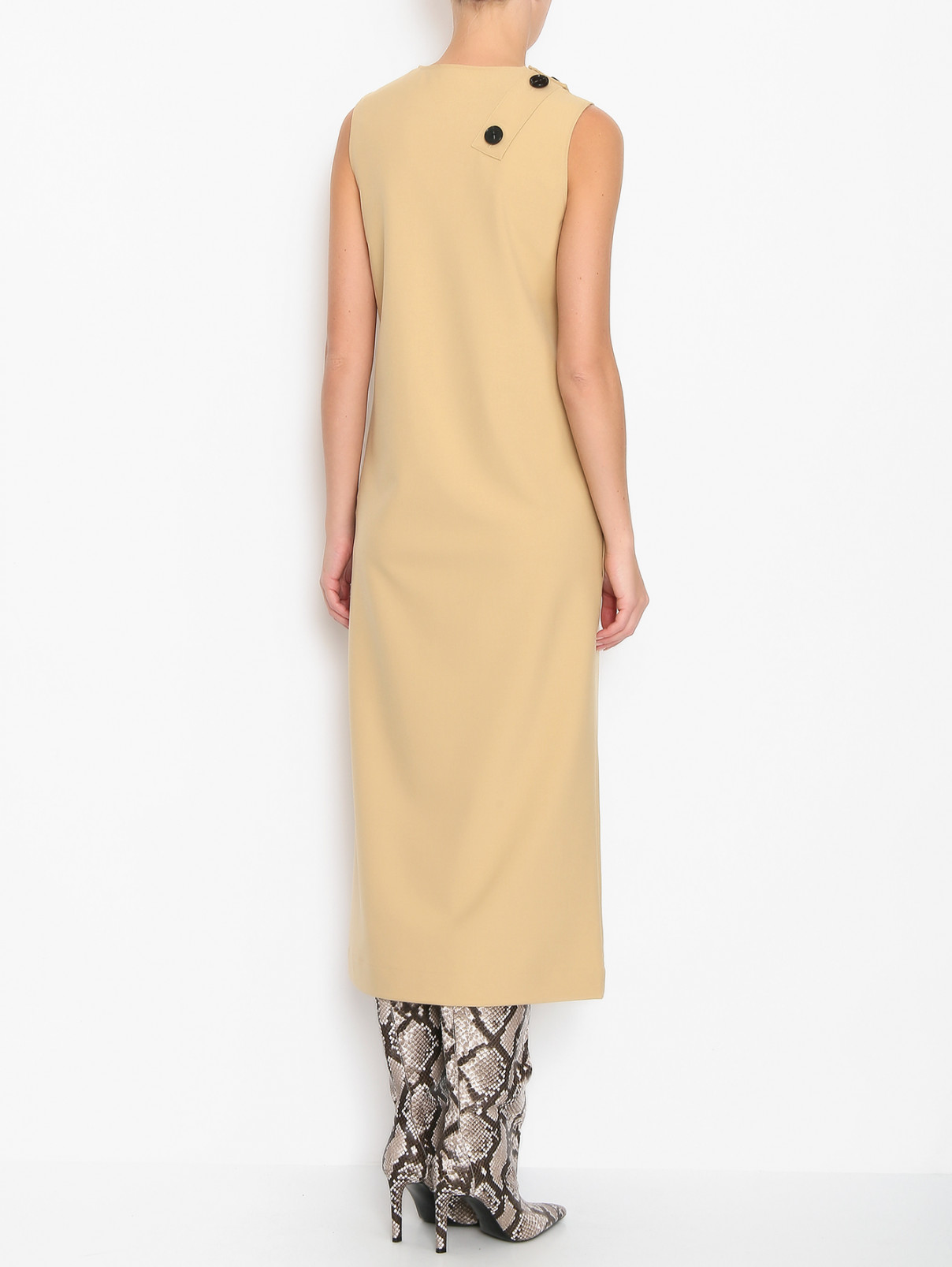 Платье на пуговицах с карманами Nina Ricci  –  МодельВерхНиз1  – Цвет:  Бежевый