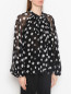 Блуза из шелка с узором свободного кроя Carolina Herrera  –  МодельВерхНиз