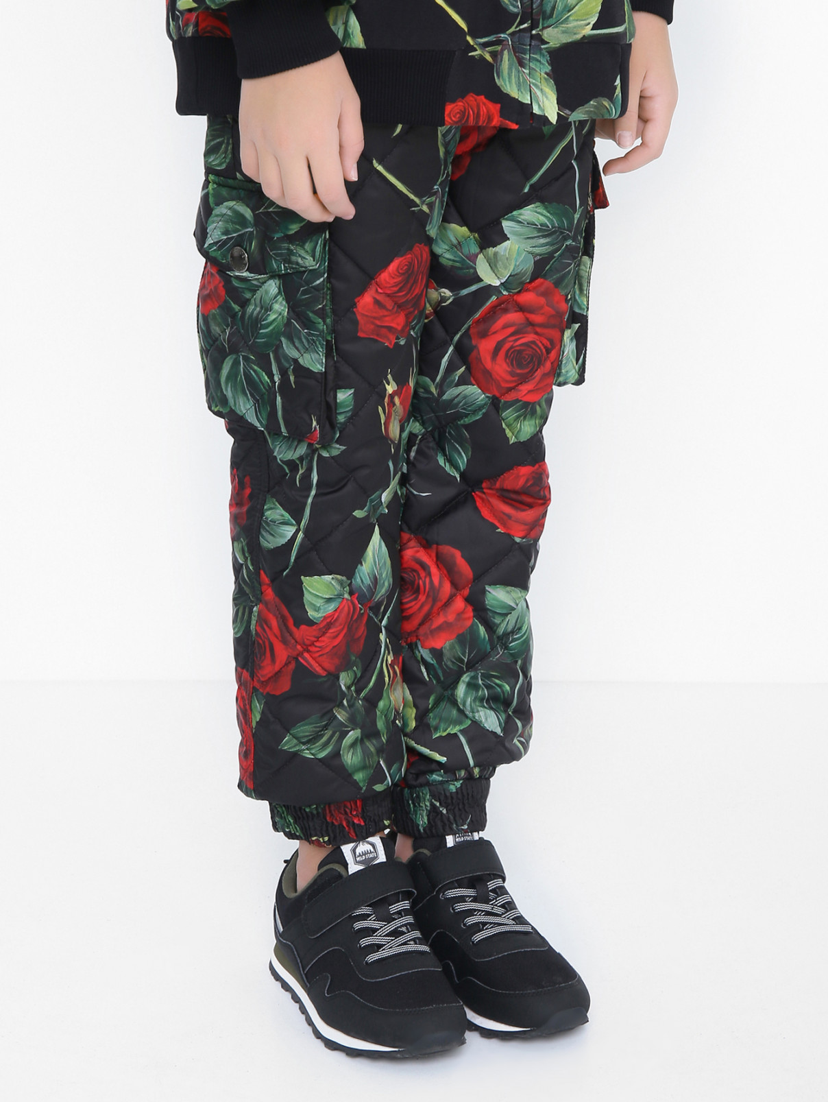 Утепленные стеганые брюки Dolce & Gabbana  –  МодельВерхНиз  – Цвет:  Узор