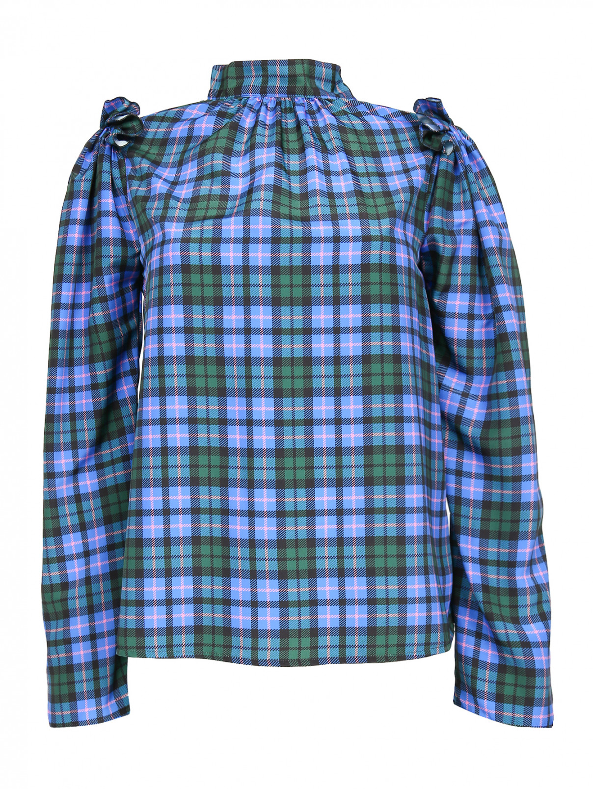 Блуза свободного кроя с узором "клетка" MSGM  –  Общий вид  – Цвет:  Узор