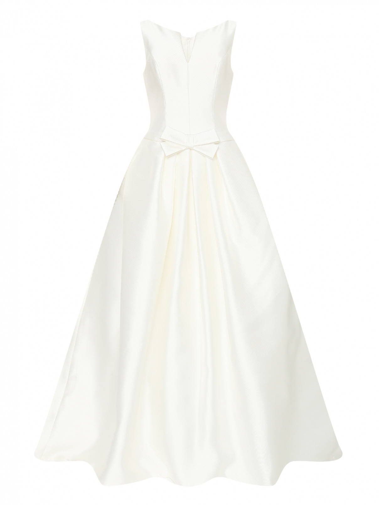 Платье макси с пышной юбкой и бантом Rosa Clara  –  Общий вид  – Цвет:  Белый