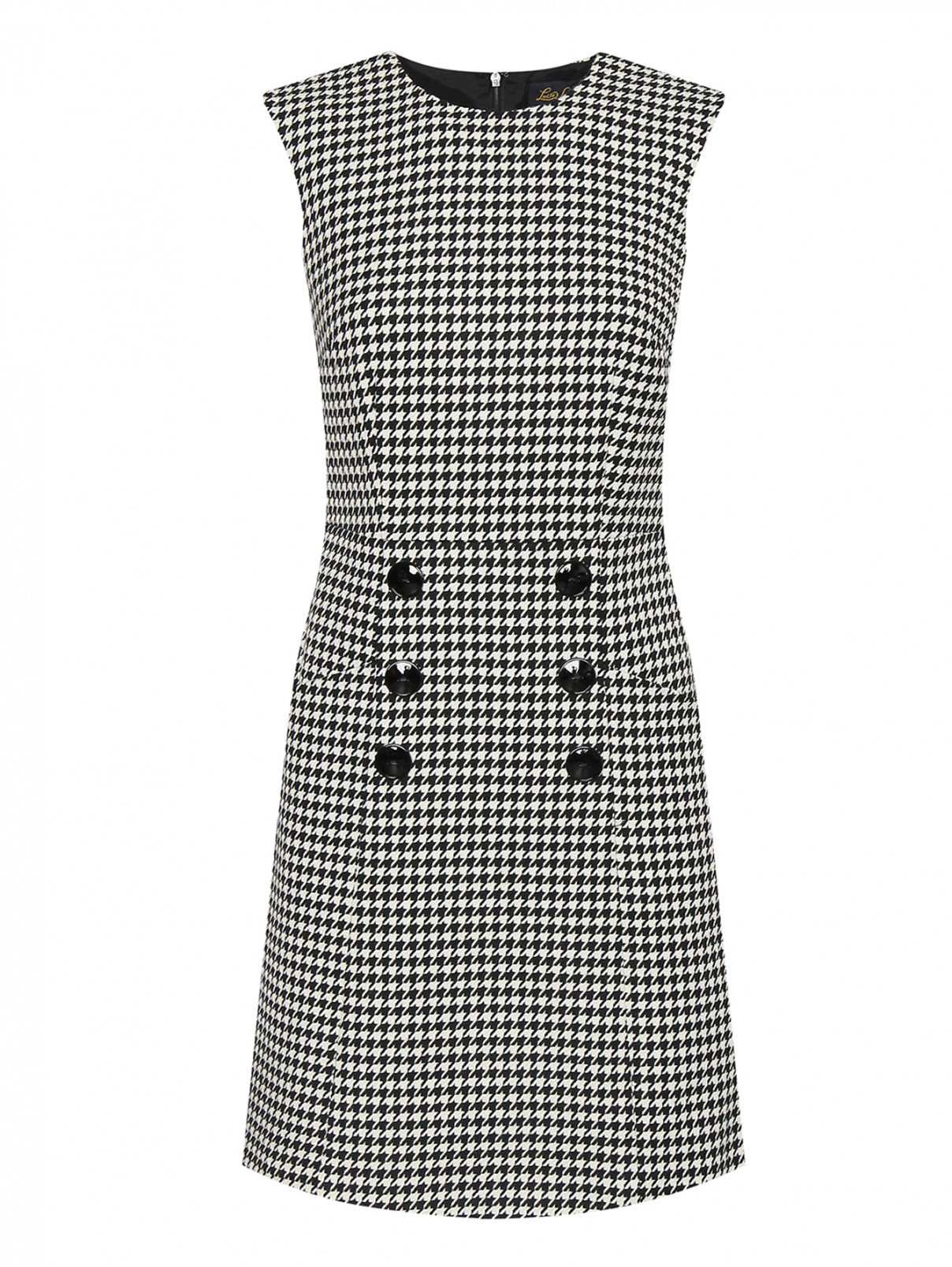 Платье из смешанной шерсти с узором Luisa Spagnoli  –  Общий вид  – Цвет:  Узор
