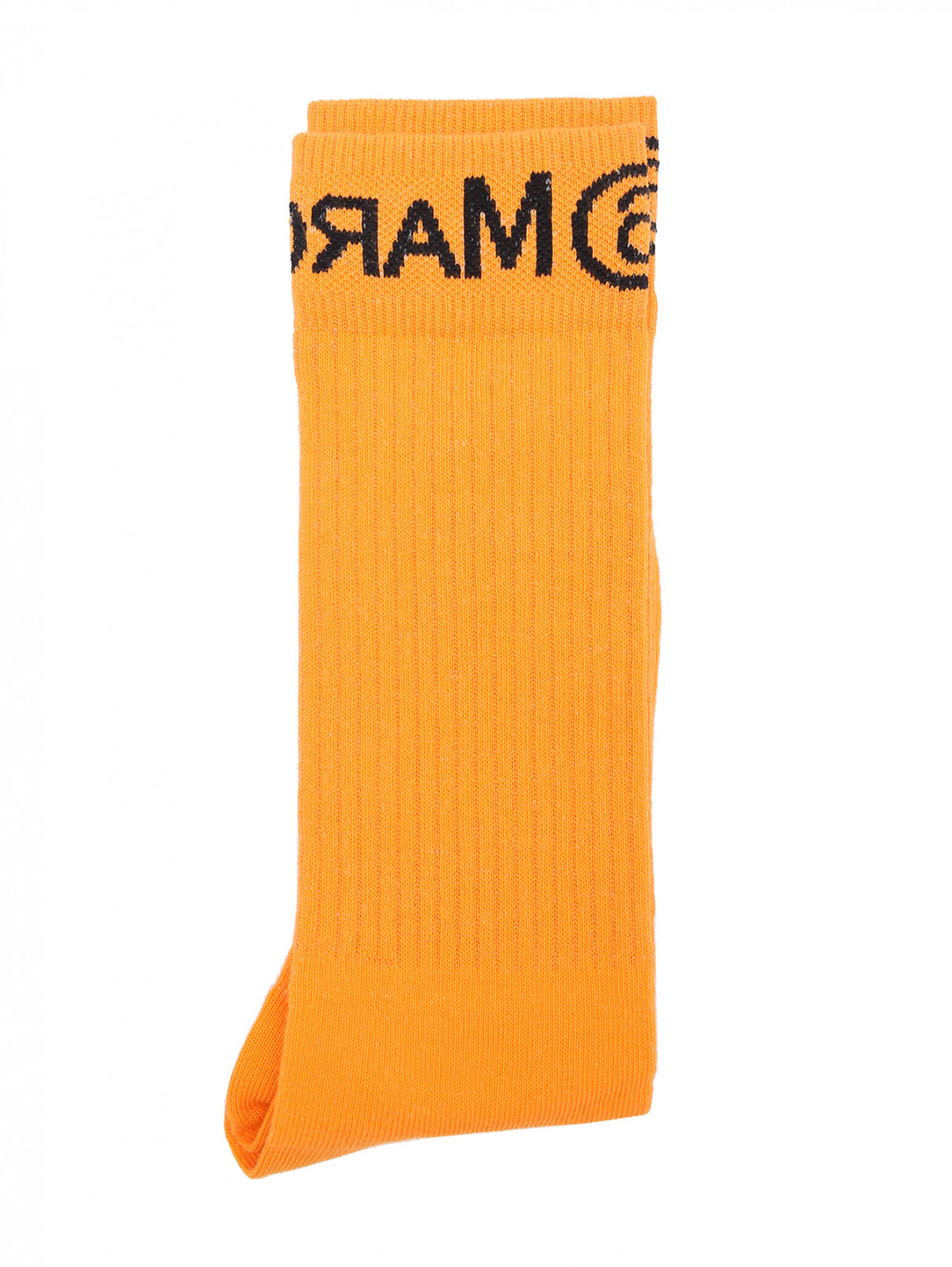 Высокие носки в "рубчик" MM6  –  Общий вид  – Цвет:  Оранжевый