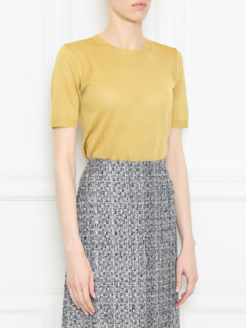 Джемпер с коротким рукавом и люрексом Weekend Max Mara - МодельВерхНиз