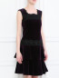 Бархатное платье с кружевной вставкой Alberta Ferretti  –  Модель Верх-Низ