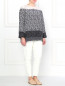 Шелковая блуза с кружевной вставкой Marina Rinaldi  –  Модель Общий вид