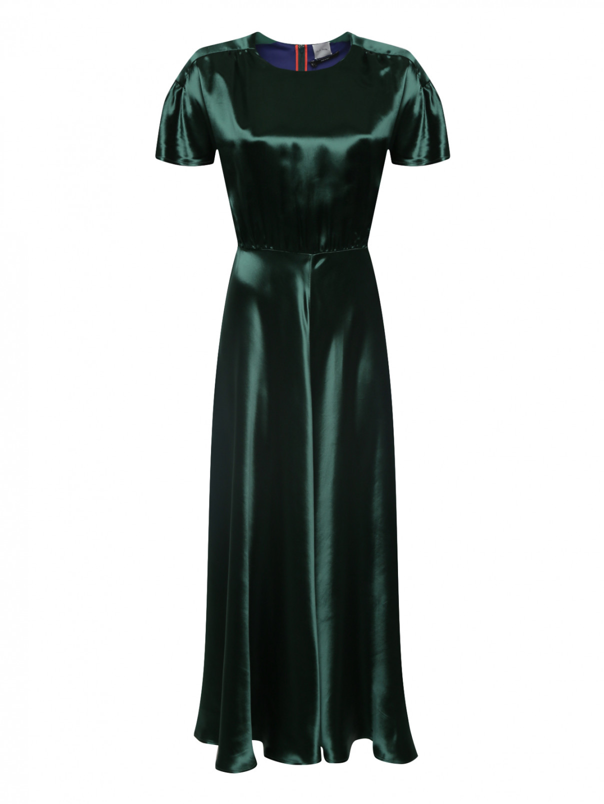 Платье-миди с рукавом "фонарик" Paul Smith  –  Общий вид  – Цвет:  Зеленый