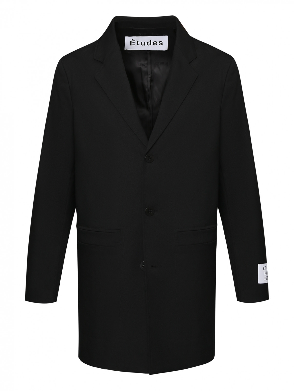 Пиджак прямого кроя с карманами Etudes  –  Общий вид  – Цвет:  Черный