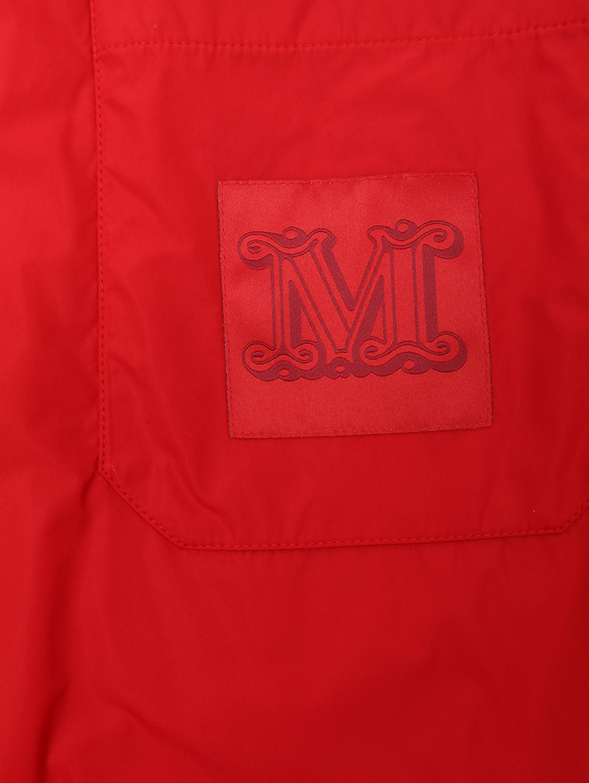 Однотонная юбка из нейлона на резинке с карманами Max Mara  –  Деталь  – Цвет:  Красный