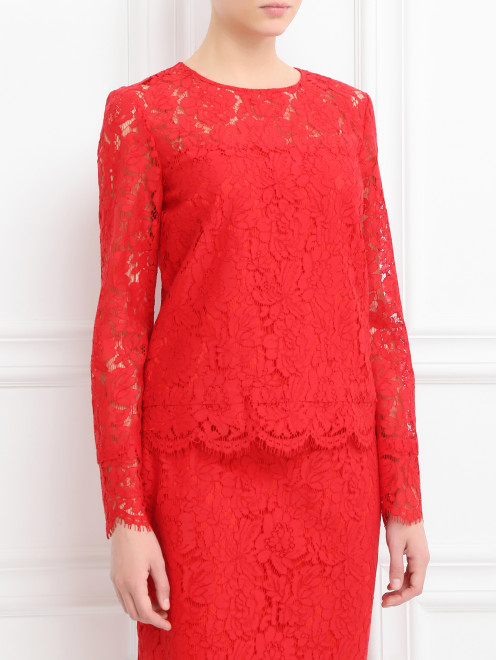 Блуза с кружевным узором Diane von Furstenberg - Модель Верх-Низ