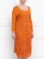 Платье-миди со вставкой из кружева Marina Rinaldi  –  Модель Верх-Низ