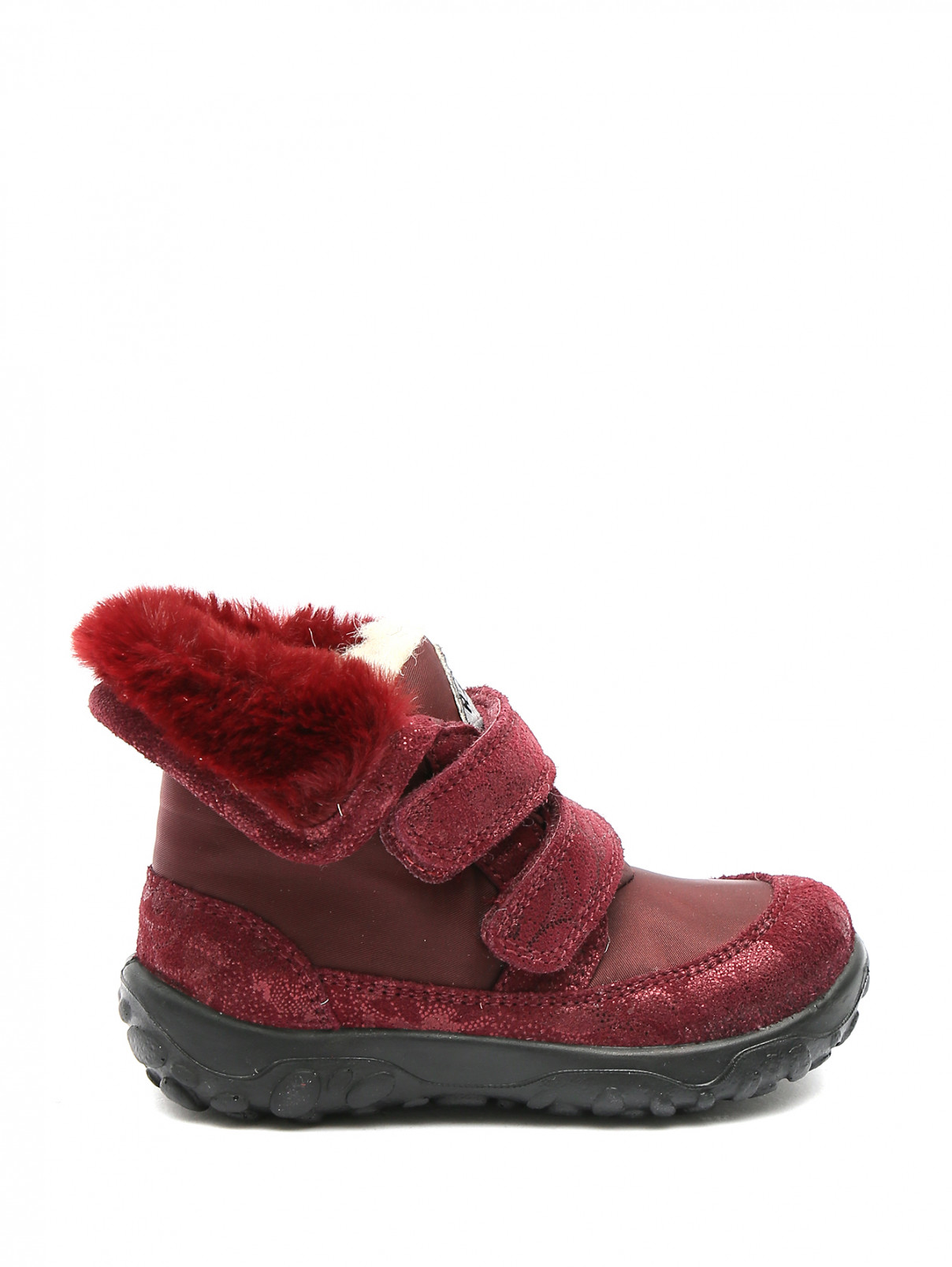 Ботинки из текстиля и замши на цепочке Naturino  –  Обтравка1  – Цвет:  Красный