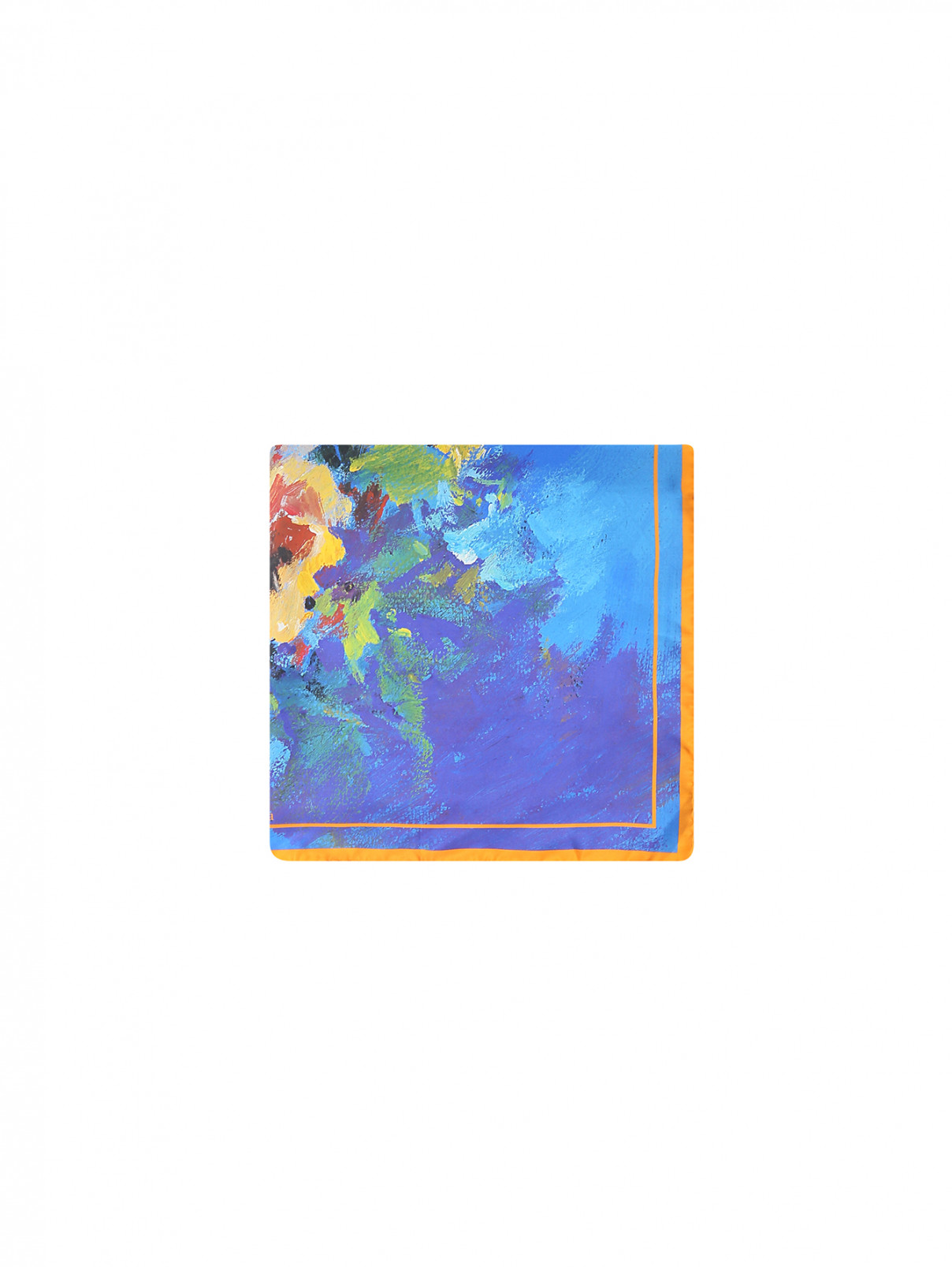 Платок из шелка Max Mara  –  Общий вид  – Цвет:  Синий