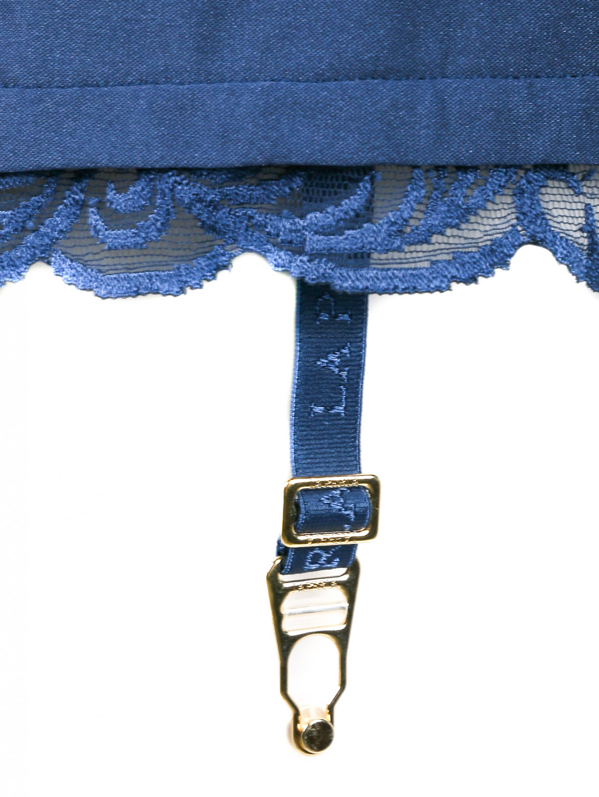 Шорты на высокой талии с декоративным кружевом La Perla  –  Деталь1  – Цвет:  Синий