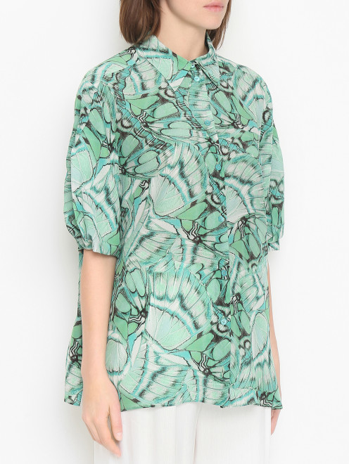 Блуза из шелка с узором Alberta Ferretti - МодельВерхНиз