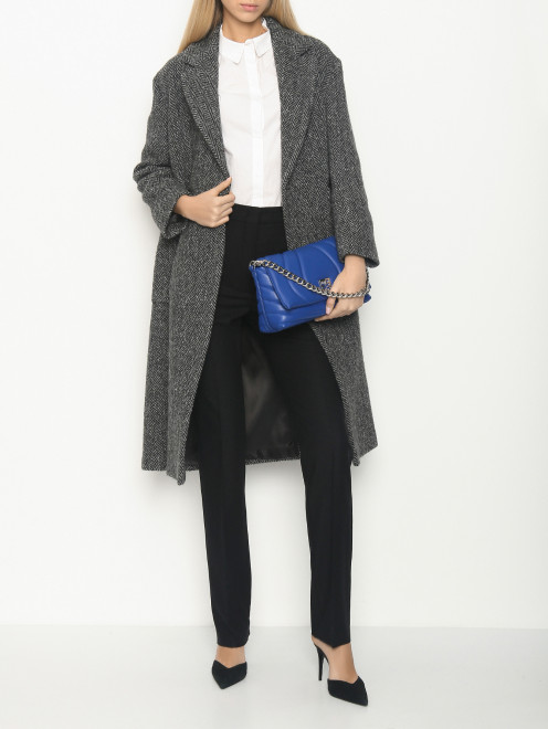 Двубортное пальто из шерсти с узором Weekend Max Mara - МодельОбщийВид