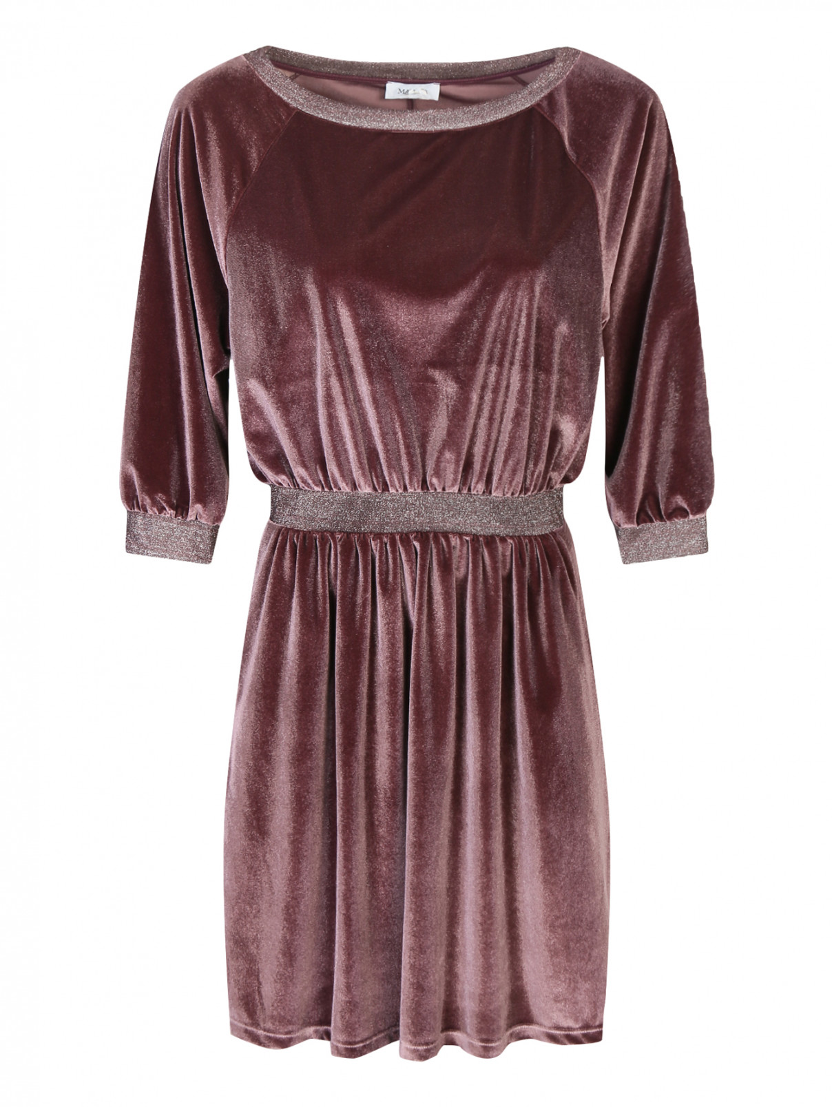 Бархатное платье с боковыми карманами Max&Co  –  Общий вид  – Цвет:  Фиолетовый