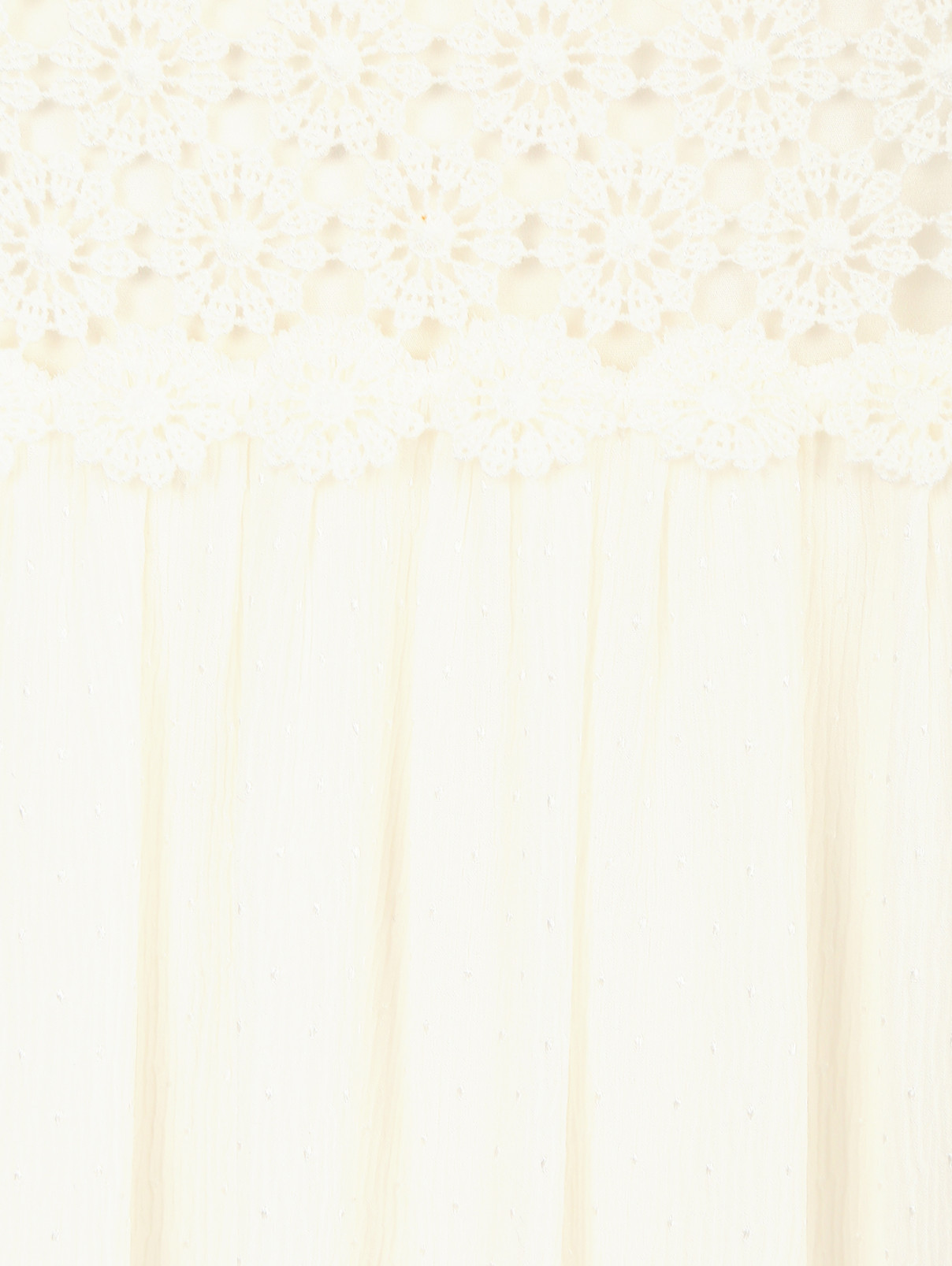 Платье-макси из шелка с вставкой из кружева Veronique Branquinho  –  Деталь1  – Цвет:  Белый