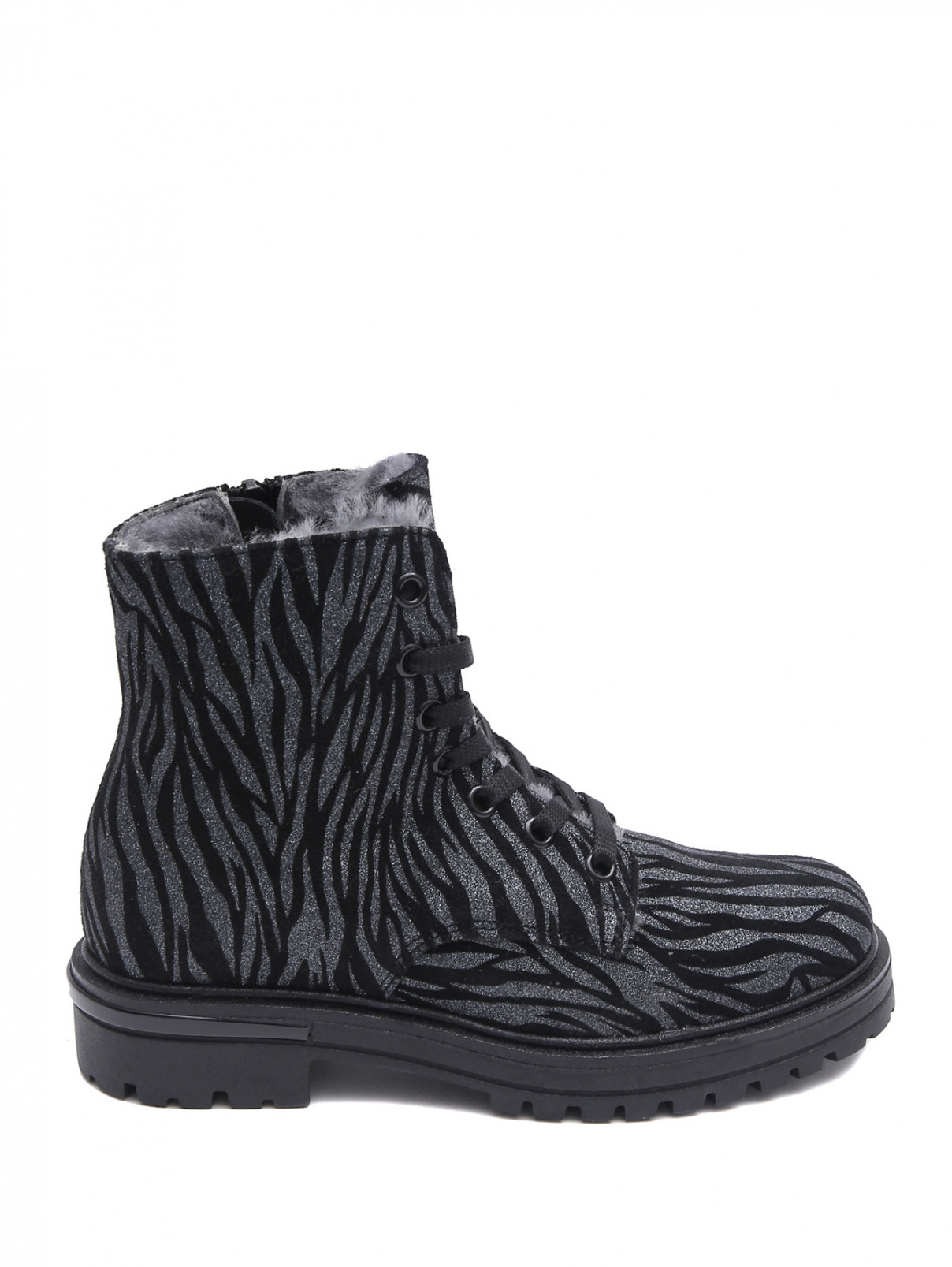 Утепленные ботинки с узором Zecchino d`Oro  –  Обтравка1  – Цвет:  Черный