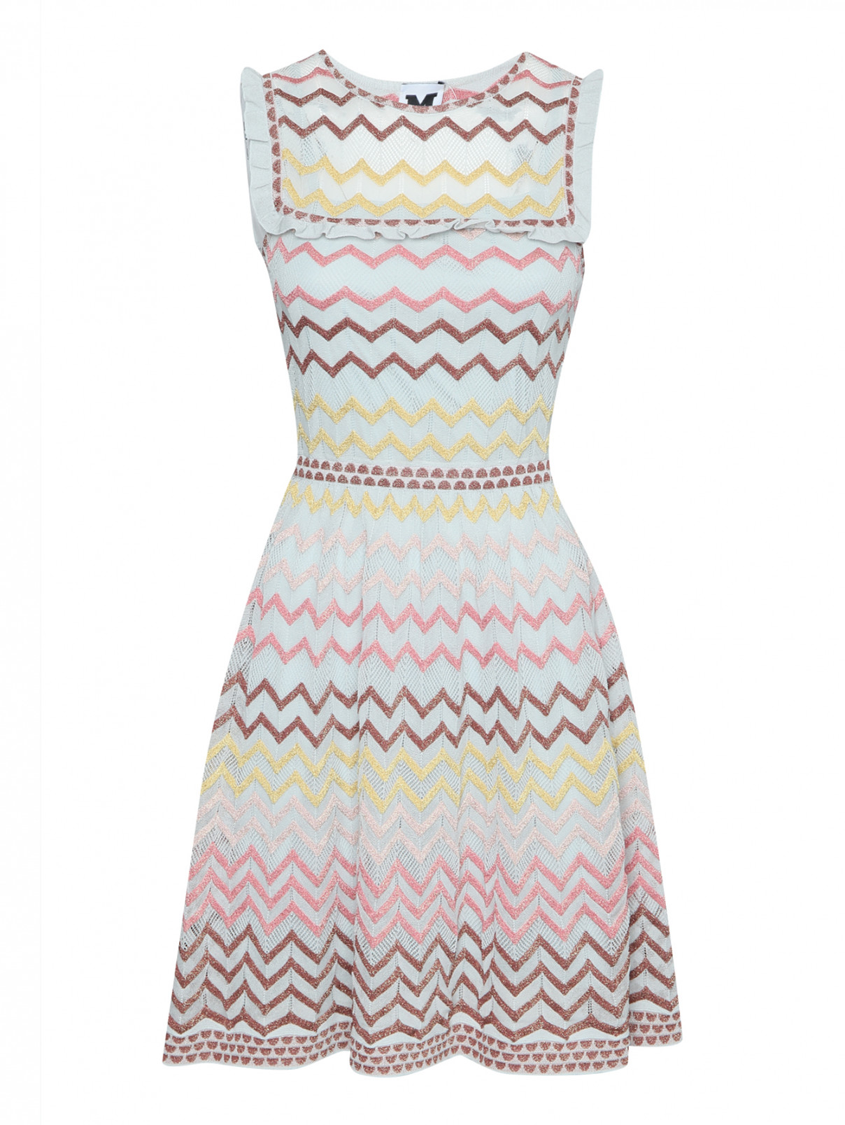 Трикотажное платье с узором полоска M Missoni  –  Общий вид  – Цвет:  Серый
