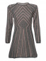 Трикотажное платье-мини из шерсти с узором Alberta Ferretti  –  Общий вид
