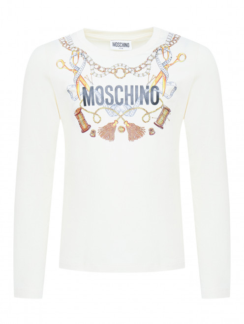 Лонгслив из хлопка с принтом Moschino - Общий вид