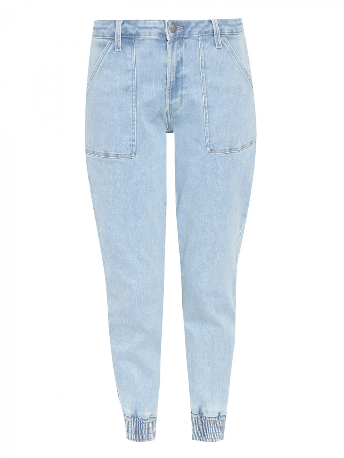 Укороченные брюки из хлопка с карманами J Brand  –  Общий вид  – Цвет:  Синий