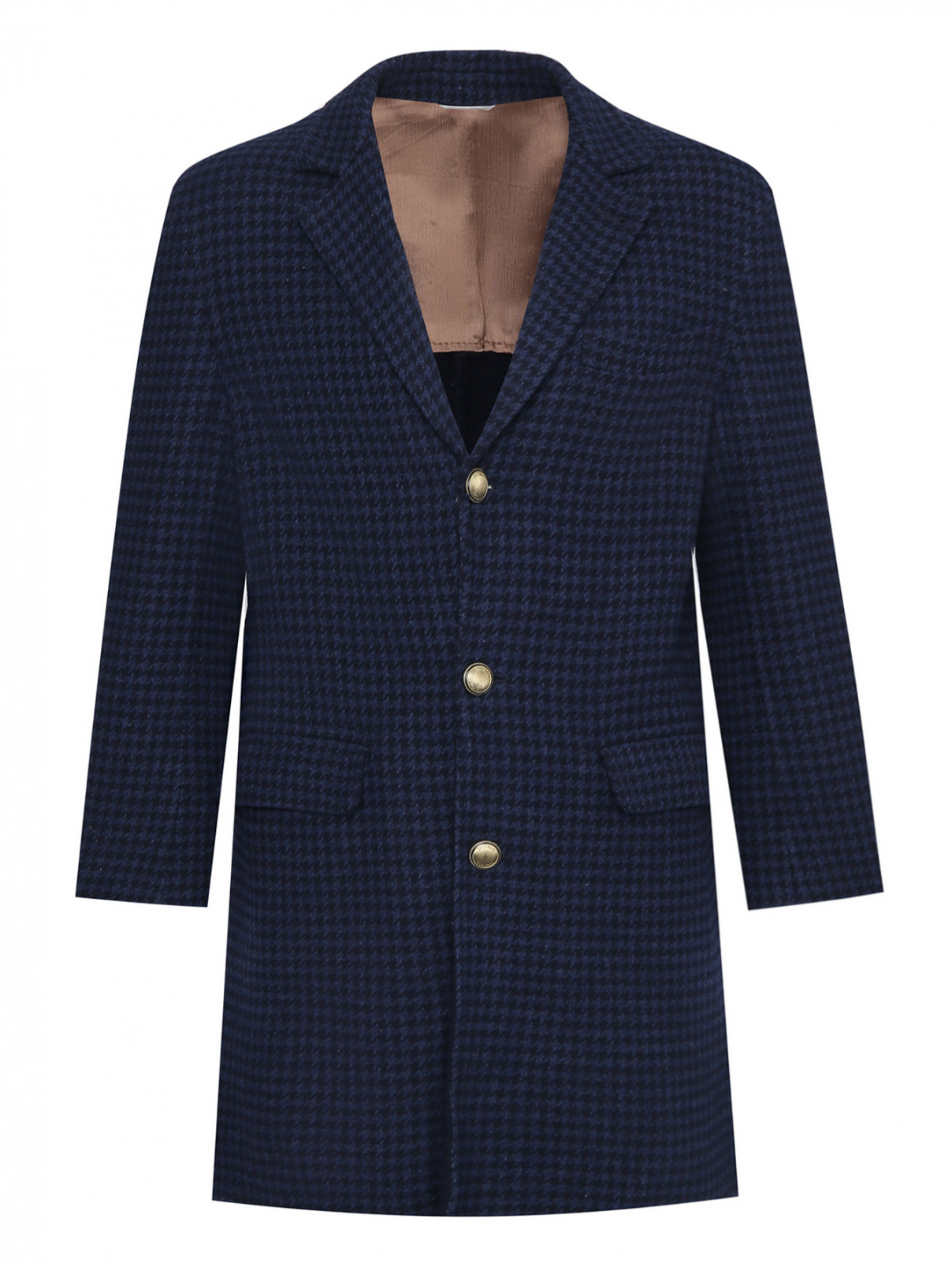 Пальто из смешанной шерсти с узором Brunello Cucinelli  –  Общий вид