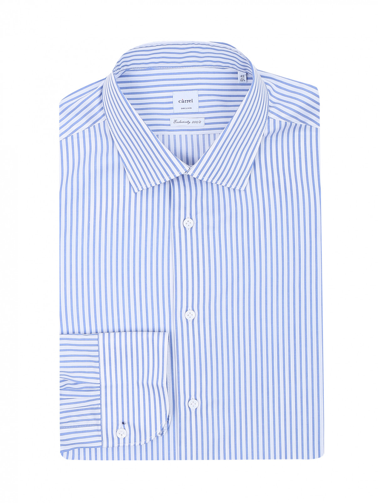 Рубашка из хлопка с узором "полоска" Carrel  –  Общий вид  – Цвет:  Белый