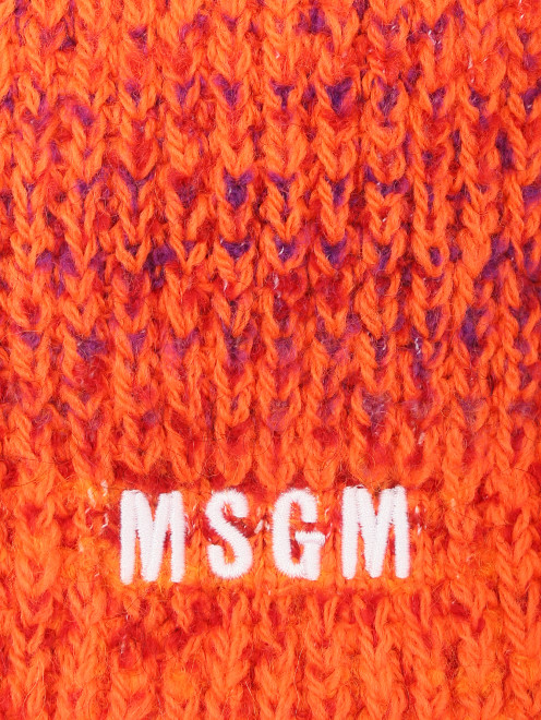 Шарф из смешаной пряжи с логотипом MSGM - Деталь