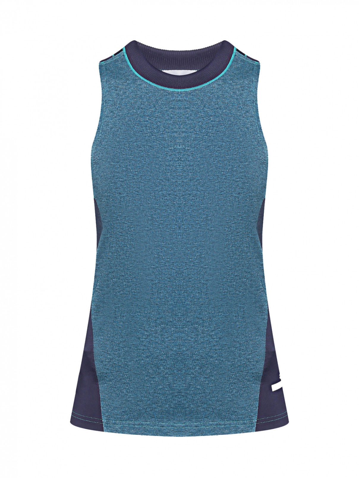 Комбинированный топ с логотипом adidas by Stella McCartney  –  Общий вид  – Цвет:  Синий