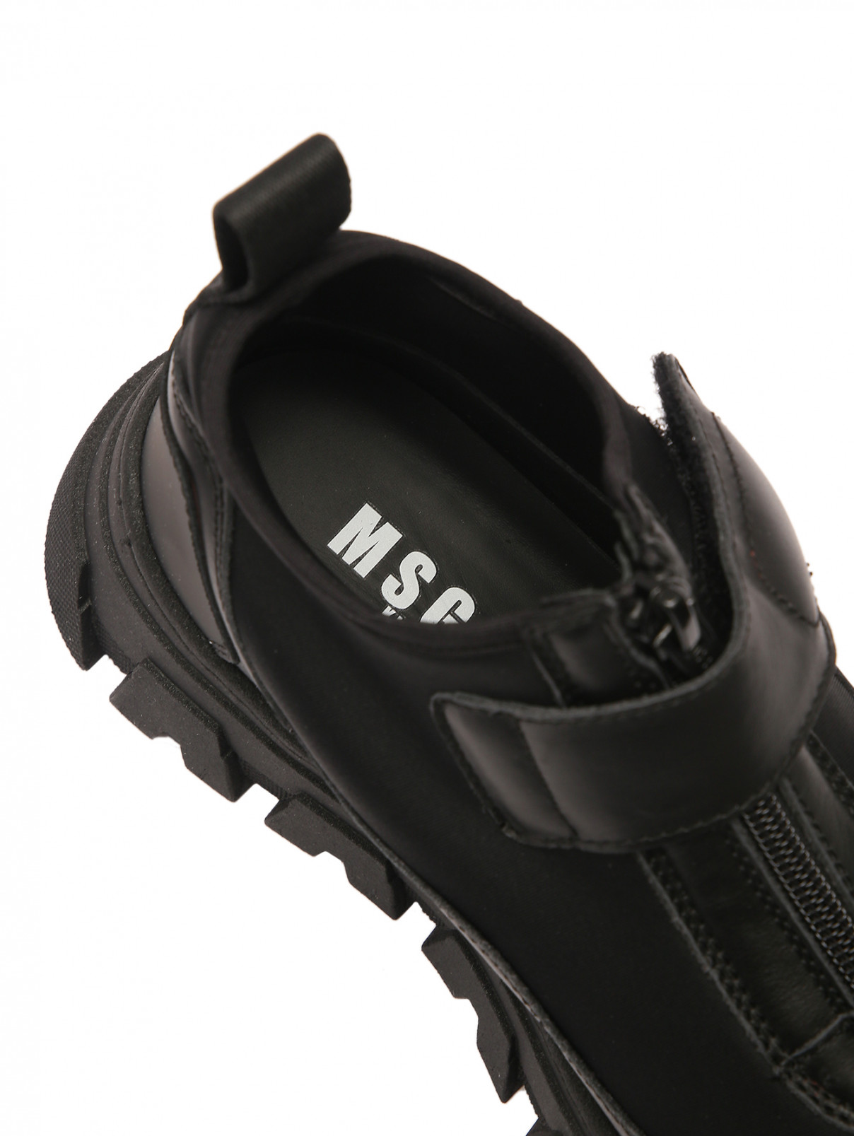 Ботинки из кожи и текстиля на молнии MSGM  –  Деталь1  – Цвет:  Черный