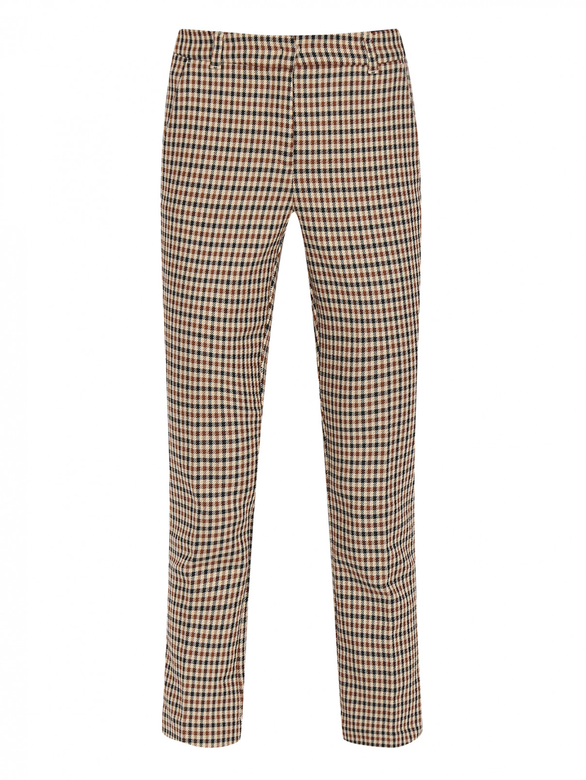 Укороченные брюки из смешанного хлопка с узором Max&Co  –  Общий вид  – Цвет:  Коричневый