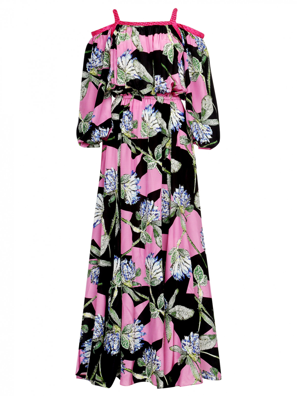 Платье с цветочным принтом JO NO FUI  –  Общий вид  – Цвет:  Узор