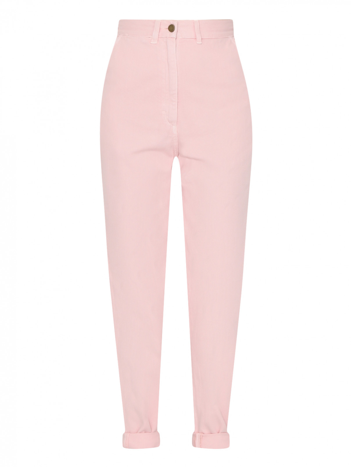 Укороченные джинсы на высокой талии Alberta Ferretti  –  Общий вид  – Цвет:  Розовый