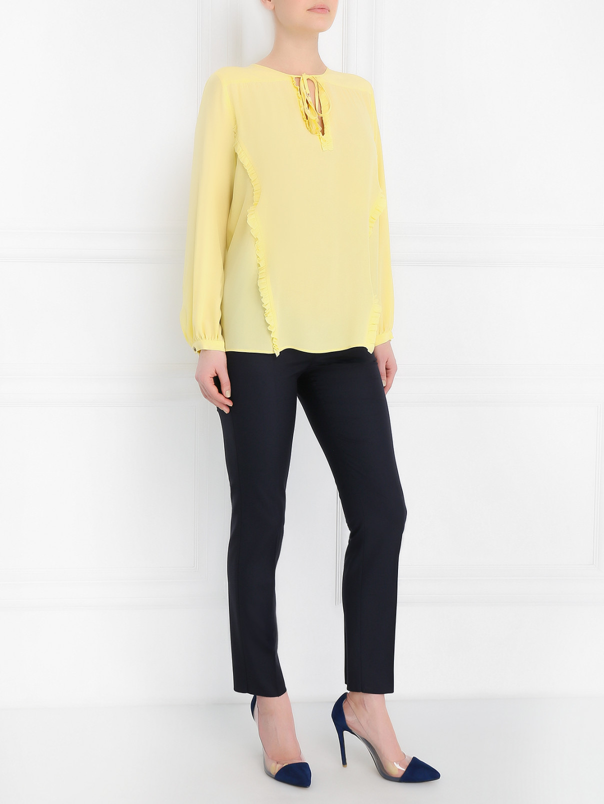Блуза из шелка с отделкой Max Mara  –  Модель Общий вид  – Цвет:  Желтый